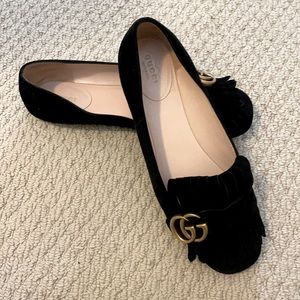 Gucci Marmont Suede Ballet Flat, 39 (8.5)